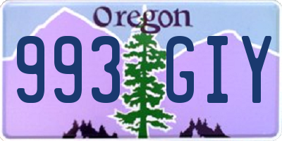 OR license plate 993GIY