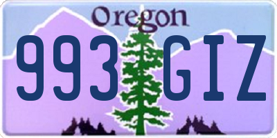 OR license plate 993GIZ