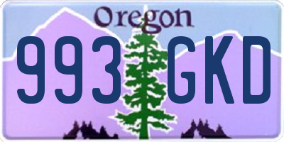 OR license plate 993GKD