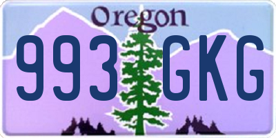 OR license plate 993GKG