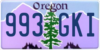 OR license plate 993GKI
