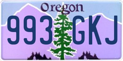 OR license plate 993GKJ