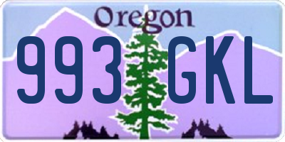 OR license plate 993GKL