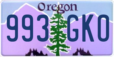 OR license plate 993GKO