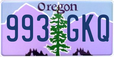 OR license plate 993GKQ