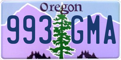 OR license plate 993GMA