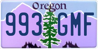 OR license plate 993GMF