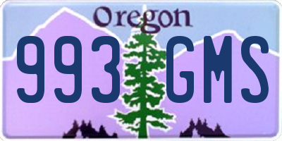 OR license plate 993GMS