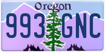 OR license plate 993GNC