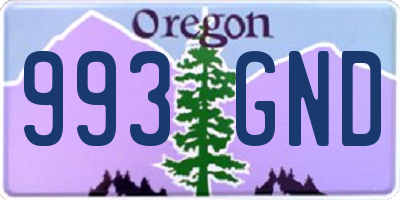 OR license plate 993GND