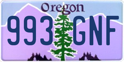 OR license plate 993GNF