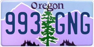OR license plate 993GNG