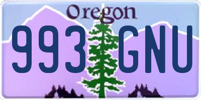 OR license plate 993GNU