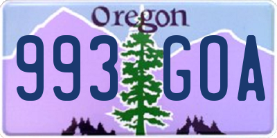 OR license plate 993GOA