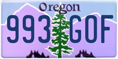 OR license plate 993GOF