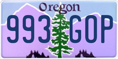 OR license plate 993GOP