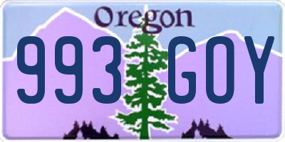 OR license plate 993GOY