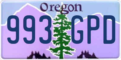OR license plate 993GPD
