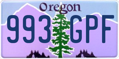 OR license plate 993GPF