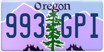 OR license plate 993GPI