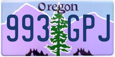 OR license plate 993GPJ
