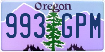 OR license plate 993GPM
