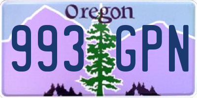 OR license plate 993GPN