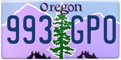 OR license plate 993GPO