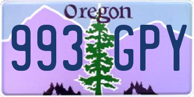 OR license plate 993GPY