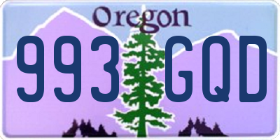 OR license plate 993GQD