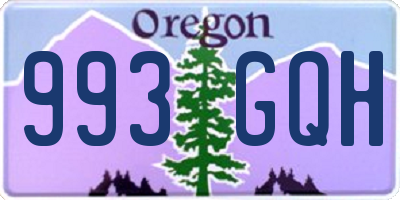 OR license plate 993GQH