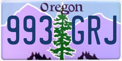 OR license plate 993GRJ