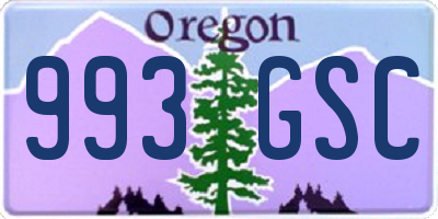 OR license plate 993GSC