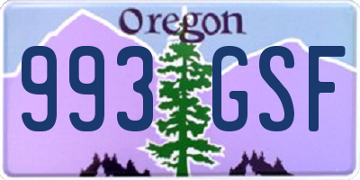 OR license plate 993GSF