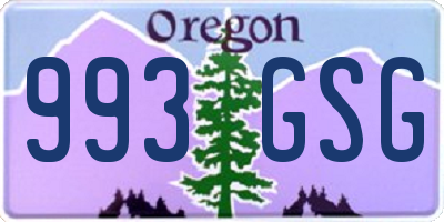 OR license plate 993GSG