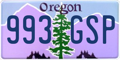 OR license plate 993GSP