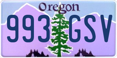 OR license plate 993GSV