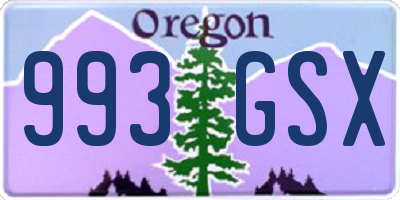 OR license plate 993GSX