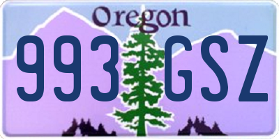 OR license plate 993GSZ
