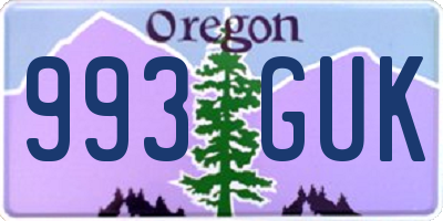 OR license plate 993GUK