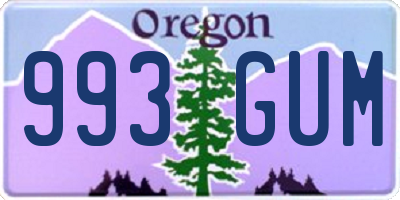 OR license plate 993GUM