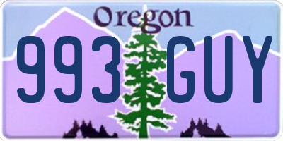 OR license plate 993GUY