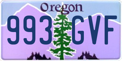 OR license plate 993GVF