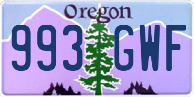 OR license plate 993GWF