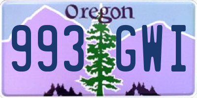 OR license plate 993GWI