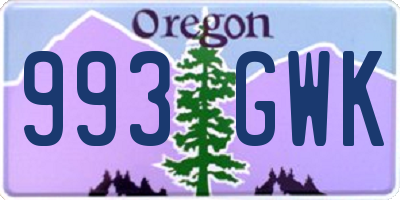 OR license plate 993GWK