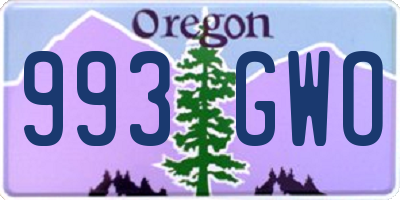 OR license plate 993GWO