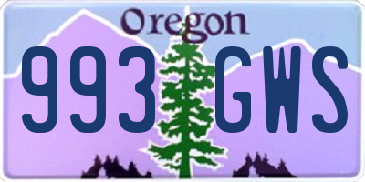 OR license plate 993GWS