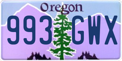 OR license plate 993GWX