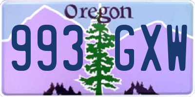 OR license plate 993GXW
